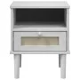 Mesita noche SENJA aspecto ratán madera pino blanco 40x35x48 cm de , Mesitas de noche - Ref: Foro24-358011, Precio: 53,07 €, ...