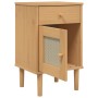 Mesita noche SENJA aspecto ratán madera pino marrón 40x35x65 cm de , Mesitas de noche - Ref: Foro24-358013, Precio: 55,84 €, ...