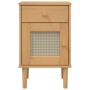 Mesita noche SENJA aspecto ratán madera pino marrón 40x35x65 cm de , Mesitas de noche - Ref: Foro24-358013, Precio: 55,84 €, ...