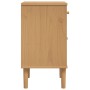 Mesita noche SENJA aspecto ratán madera pino marrón 40x35x65 cm de , Mesitas de noche - Ref: Foro24-358013, Precio: 55,84 €, ...