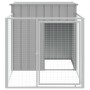 Caseta para perro con corral gris claro 110x201x110 cm acero galvanizado en Casetas para perros | Comprar online en Foru.es