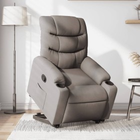 Sillón reclinable elevable tela gris taupe en Sillones | Comprar online en Foru.es