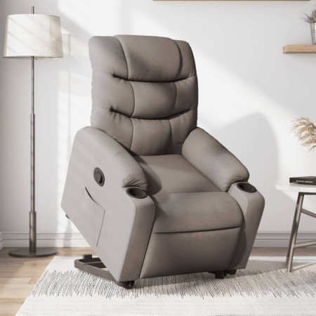 Sillón reclinable elevable tela gris taupe en Sillones | Comprar online en Foru.es