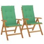 Sillas de jardín reclinables y cojines 2 uds madera maciza teca de , Sillas de jardín - Ref: Foro24-3196438, Precio: 354,43 €...