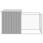 Caseta para perro con corral gris claro 110x201x110 cm acero galvanizado en Casetas para perros | Comprar online en Foru.es