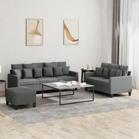 3-piece dark gray fabric sofa set with cushions by , Sofas - Ref: Foro24-3201673, Price: 515,22 €, Discount: %