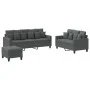 3-piece dark gray fabric sofa set with cushions by , Sofas - Ref: Foro24-3201673, Price: 515,22 €, Discount: %