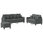 Juego de sofás con cojines 3 piezas tela gris oscuro de , Sofás - Ref: Foro24-3201673, Precio: 522,42 €, Descuento: %