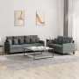 Juego de sofás con cojines 2 piezas tela gris oscuro de , Sofás - Ref: Foro24-3201665, Precio: 475,94 €, Descuento: %