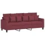 Juego de sofás con cojines 3 piezas tela rojo tinto de , Sofás - Ref: Foro24-3201678, Precio: 455,71 €, Descuento: %