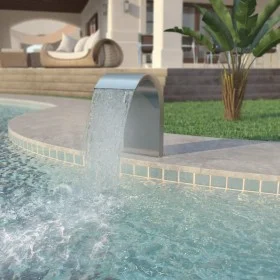 Silver stainless steel pool fountain 45x30x65 cm by vidaXL, Fountains and waterfalls - Ref: Foro24-43692, Price: 226,88 €, Di...