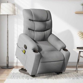 Sillón de masaje reclinable de pie de tela gris claro en Sillones | Comprar online en Foru.es