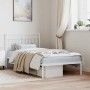 Estructura de cama de metal con cabecero blanco 100x190 cm de , Camas y somieres - Ref: Foro24-373734, Precio: 68,38 €, Descu...