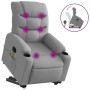 Sillón de masaje reclinable de pie de tela gris claro en Sillones | Comprar online en Foru.es