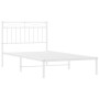 Estructura de cama de metal con cabecero blanco 100x190 cm de , Camas y somieres - Ref: Foro24-373734, Precio: 68,38 €, Descu...