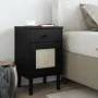 Mesita noche SENJA aspecto ratán madera pino negro 40x35x65 cm de , Mesitas de noche - Ref: Foro24-358015, Precio: 59,18 €, D...