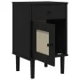 Mesita noche SENJA aspecto ratán madera pino negro 40x35x65 cm de , Mesitas de noche - Ref: Foro24-358015, Precio: 59,18 €, D...
