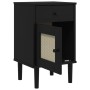 Mesita noche SENJA aspecto ratán madera pino negro 40x35x65 cm de , Mesitas de noche - Ref: Foro24-358015, Precio: 59,94 €, D...