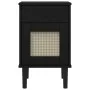 Mesita noche SENJA aspecto ratán madera pino negro 40x35x65 cm de , Mesitas de noche - Ref: Foro24-358015, Precio: 59,18 €, D...
