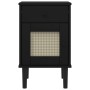 Mesita noche SENJA aspecto ratán madera pino negro 40x35x65 cm de , Mesitas de noche - Ref: Foro24-358015, Precio: 59,94 €, D...