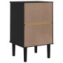 Mesita noche SENJA aspecto ratán madera pino negro 40x35x65 cm de , Mesitas de noche - Ref: Foro24-358015, Precio: 59,94 €, D...