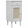 Mesita noche SENJA aspecto ratán madera pino blanco 40x35x80 cm de , Mesitas de noche - Ref: Foro24-358017, Precio: 61,86 €, ...