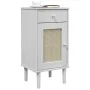 Mesita noche SENJA aspecto ratán madera pino blanco 40x35x80 cm de , Mesitas de noche - Ref: Foro24-358017, Precio: 61,27 €, ...