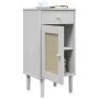 Mesita noche SENJA aspecto ratán madera pino blanco 40x35x80 cm de , Mesitas de noche - Ref: Foro24-358017, Precio: 61,27 €, ...