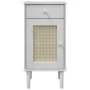 Mesita noche SENJA aspecto ratán madera pino blanco 40x35x80 cm de , Mesitas de noche - Ref: Foro24-358017, Precio: 61,27 €, ...