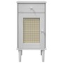 Mesita noche SENJA aspecto ratán madera pino blanco 40x35x80 cm de , Mesitas de noche - Ref: Foro24-358017, Precio: 61,86 €, ...