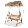 Banco columpio de 2 plazas con hojas de palmera y bambú 202 cm de vidaXL, Balancines de jardín - Ref: Foro24-43712, Precio: 4...
