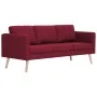 Sofá de 3 plazas de tela color vino tinto de , Sofás - Ref: Foro24-281364, Precio: 394,92 €, Descuento: %