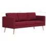 Sofá de 3 plazas de tela color vino tinto de , Sofás - Ref: Foro24-281364, Precio: 394,92 €, Descuento: %
