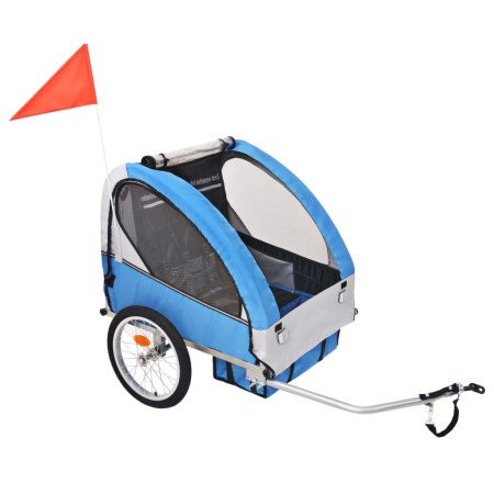 Remolque para bicicletas gris y azul 30 kg de vidaXL, Remolques para bicicletas - Ref: Foro24-91372, Precio: 187,01 €, Descue...