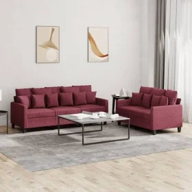 Sofa set with cushions 2 pieces red fabric by , Sofas - Ref: Foro24-3201670, Price: 414,06 €, Discount: %