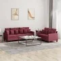 Juego de sofás con cojines 2 piezas tela rojo tinto de , Sofás - Ref: Foro24-3201670, Precio: 414,06 €, Descuento: %