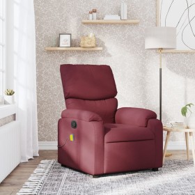 Sillón de masaje reclinable de tela color vino tinto de , Sillones - Ref: Foro24-373425, Precio: 212,19 €, Descuento: %