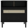 Aparador SENJA aspecto de ratán madera pino negro 80x40x80 cm de , Aparadores - Ref: Foro24-358021, Precio: 94,53 €, Descuent...