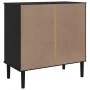Aparador SENJA aspecto de ratán madera pino negro 80x40x80 cm de , Aparadores - Ref: Foro24-358021, Precio: 93,69 €, Descuent...