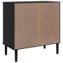 Aparador SENJA aspecto de ratán madera pino negro 80x40x80 cm de , Aparadores - Ref: Foro24-358021, Precio: 94,53 €, Descuent...