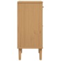 Mesita noche SENJA aspecto ratán madera pino marrón 40x35x80 cm de , Mesitas de noche - Ref: Foro24-358016, Precio: 62,19 €, ...