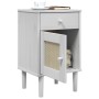 Mesita noche SENJA aspecto ratán madera pino blanco 40x35x65 cm de , Mesitas de noche - Ref: Foro24-358014, Precio: 55,30 €, ...