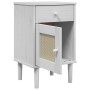Mesita noche SENJA aspecto ratán madera pino blanco 40x35x65 cm de , Mesitas de noche - Ref: Foro24-358014, Precio: 55,30 €, ...