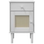 Mesita noche SENJA aspecto ratán madera pino blanco 40x35x65 cm de , Mesitas de noche - Ref: Foro24-358014, Precio: 55,30 €, ...