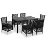 Conjunto de comedor de exterior 7 piezas ratán sintético negro de , Conjuntos de jardín - Ref: Foro24-44087, Precio: 733,56 €...