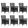 Conjunto de comedor de exterior 7 piezas ratán sintético negro de , Conjuntos de jardín - Ref: Foro24-44087, Precio: 733,56 €...