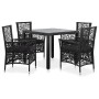 Juego de comedor de jardín 5 piezas de ratán sintético negro de , Conjuntos de jardín - Ref: Foro24-44088, Precio: 738,77 €, ...