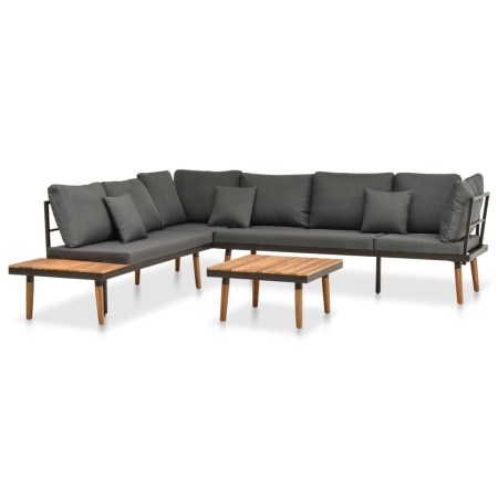 Muebles de jardín 4 piezas con cojines madera maciza acacia de , Conjuntos de jardín - Ref: Foro24-46465, Precio: 763,81 €, D...