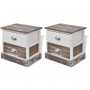 Mesitas de noche marrón y blanca 2 unidades de vidaXL, Mesitas de noche - Ref: Foro24-242885, Precio: 78,70 €, Descuento: %