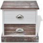 Mesitas de noche marrón y blanca 2 unidades de vidaXL, Mesitas de noche - Ref: Foro24-242885, Precio: 78,70 €, Descuento: %